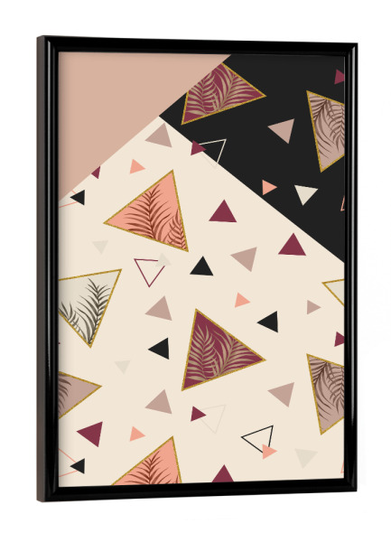 Poster mit schwarzem Rahmen "Triangles&Palms" artboxONE - Natur,Abstrakt,Geometrie