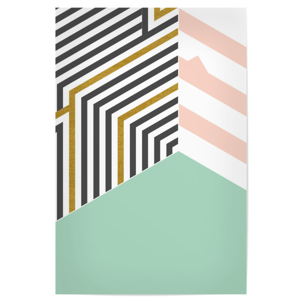 Poster "Mint&Gold Room" artboxONE - Abstrakt,Schwarzweiß,Architektur,Geometrie