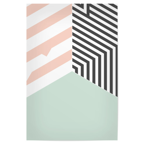 Poster 30x20 cm "Mint Room" artboxONE - Abstrakt,Schwarzweiß,Architektur,Geometrie