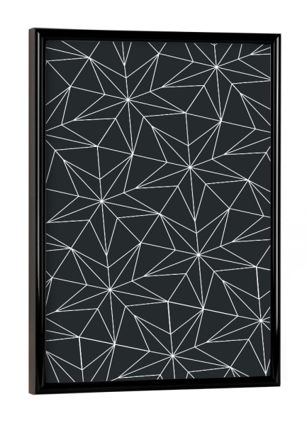 Poster mit schwarzem Rahmen "Stars Motive Geometric Black White" artboxONE - Schwarzweiß,Weihnachten