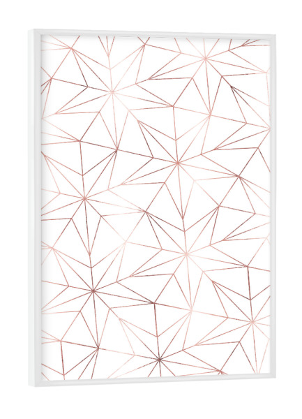 Poster mit weißem Rahmen "Stars Motive Geometric Rose Gold" artboxONE - Geometrie,Weihnachten