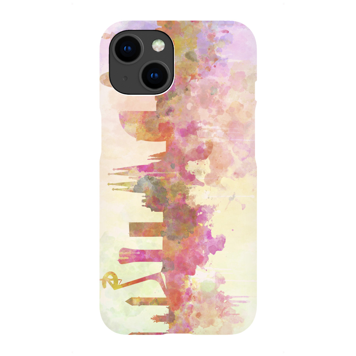 "Barcelona skyline in watercolor"für iPhone - Premium-Case Handyhülle artboxONE
