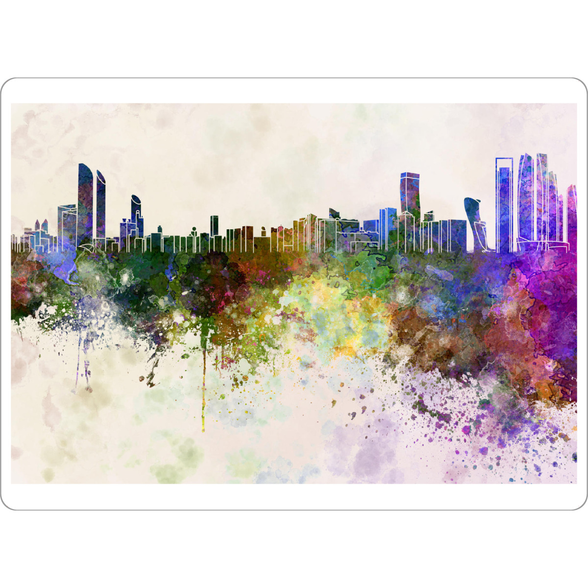 Tischset "Abu Dhabi skyline in watercolor" artboxONE - Städte