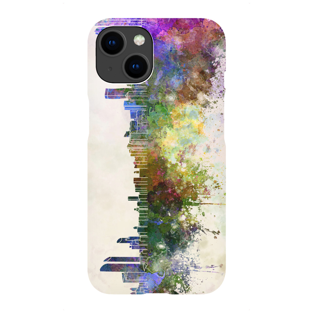 "Abu Dhabi skyline in watercolor"für iPhone - Premium-Case Handyhülle artboxONE