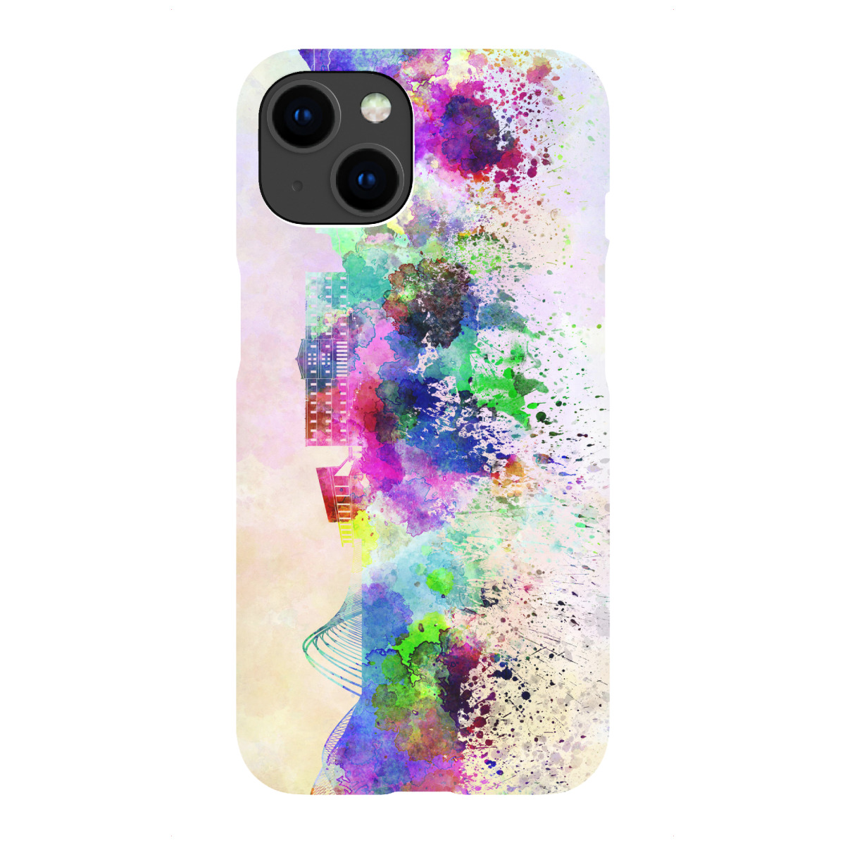 "Athens skyline in watercolor"für iPhone - Premium-Case Handyhülle artboxONE