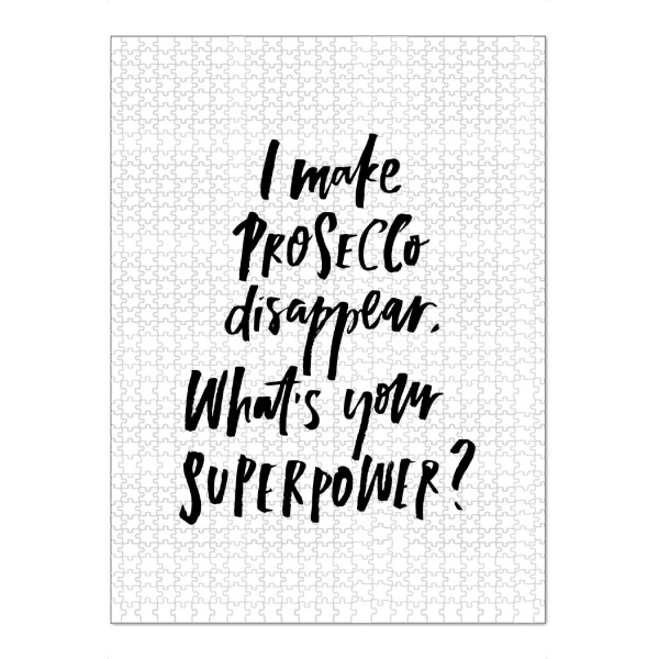 Puzzle Ravensburger "I Make Prosecco Disappear" artboxONE - Typografie,Essen & Trinken,Schwarzweiß,Essen & Trinken / Alkohol,Lustig