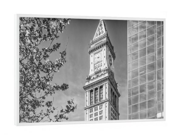 Poster mit weißem Rahmen "BOSTON Custom House Tower" artboxONE - Städte,Reise,Schwarzweiß,Architektur,Reise / Länder,Städte / Boston