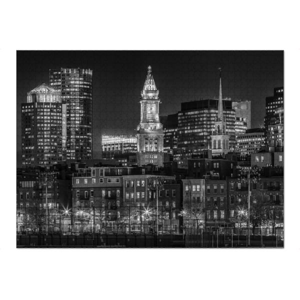 Puzzle Ravensburger "BOSTON Abendliche Skyline" artboxONE - Städte,Reise,Schwarzweiß,Architektur,Reise / Länder,Städte / Boston