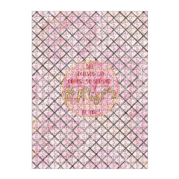 Puzzle Ravensburger "Text Art SHE BELIEVED | rose" artboxONE - Typografie,Abstrakt,Geometrie