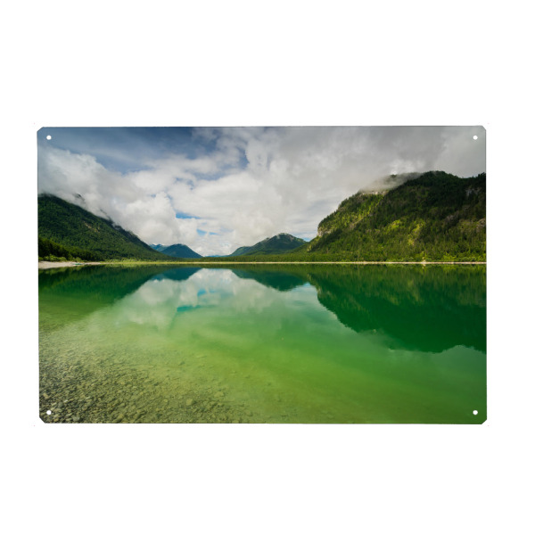 Metall Poster "Alpenidyll Sylvensteinsee" artboxONE - Natur,Reise