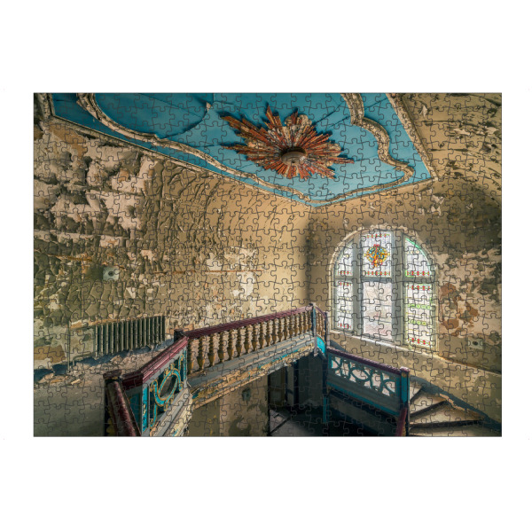 Puzzle Ravensburger "Golden staircase" artboxONE - Architektur,Geometrie