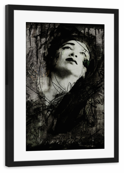 Poster mit Rahmen schwarz "Tout était chaos" artboxONE - Schwarzweiß,Fashion