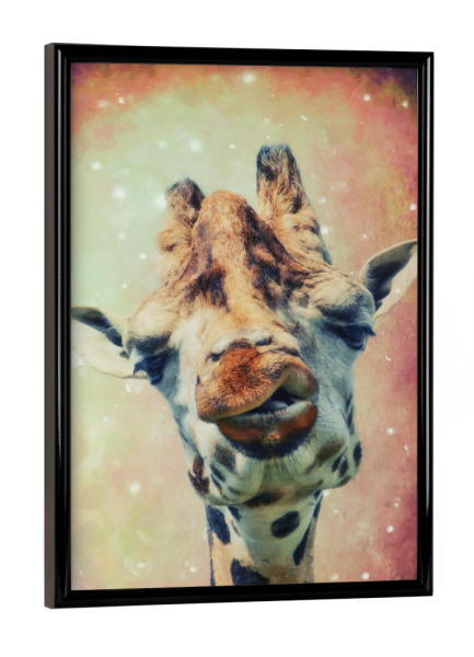 Poster mit schwarzem Rahmen "Lustige Giraffe" artboxONE - Für Kinder,Tiere