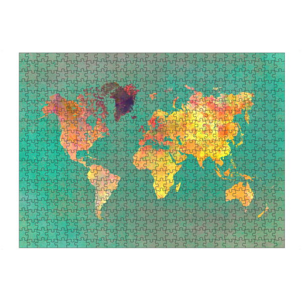 Puzzle Ravensburger "World map 46 yellow" artboxONE - Reise,Kartografie