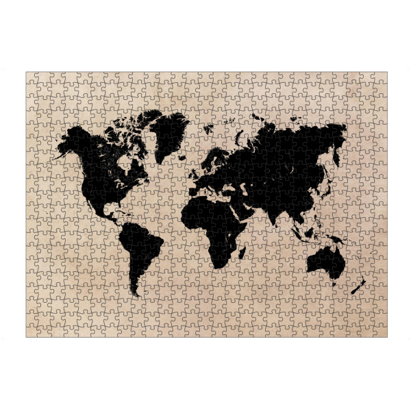 Puzzle Ravensburger "World map 37 black" artboxONE - Reise,Kartografie