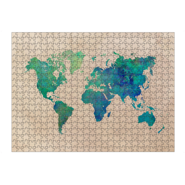 Puzzle Ravensburger "World map 35 green" artboxONE - Reise,Kartografie