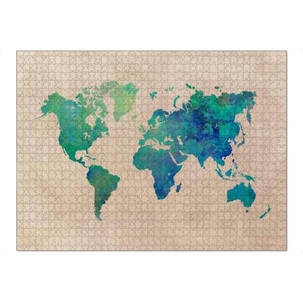 Puzzle Ravensburger "World map 35 green" artboxONE - Reise,Kartografie