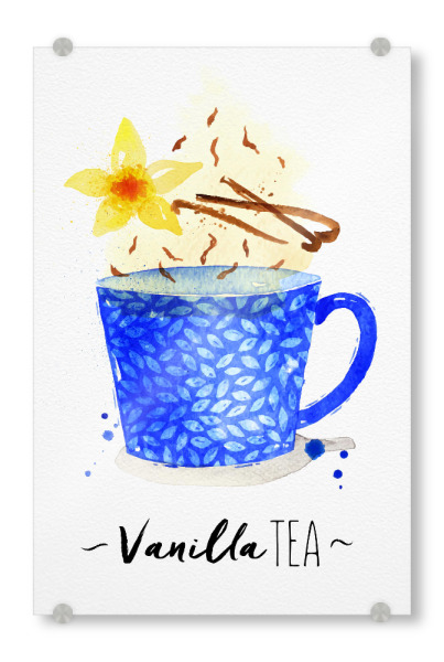 Acrylglasbild "Teacup vanilla tea" artboxONE - Floral,Essen & Trinken
