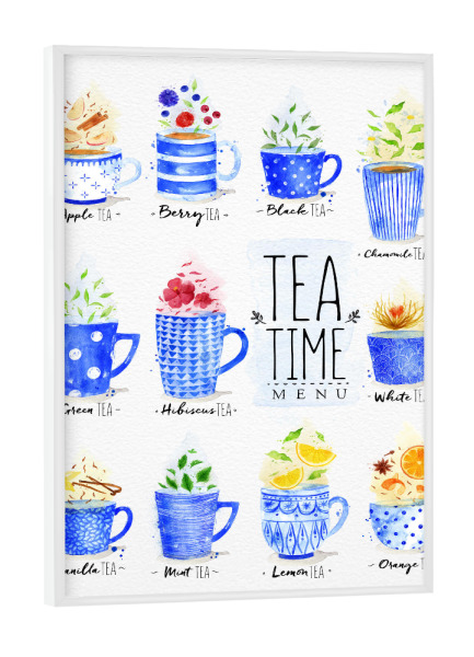 Poster mit weißem Rahmen "Poster tea menu" artboxONE - Floral,Essen & Trinken