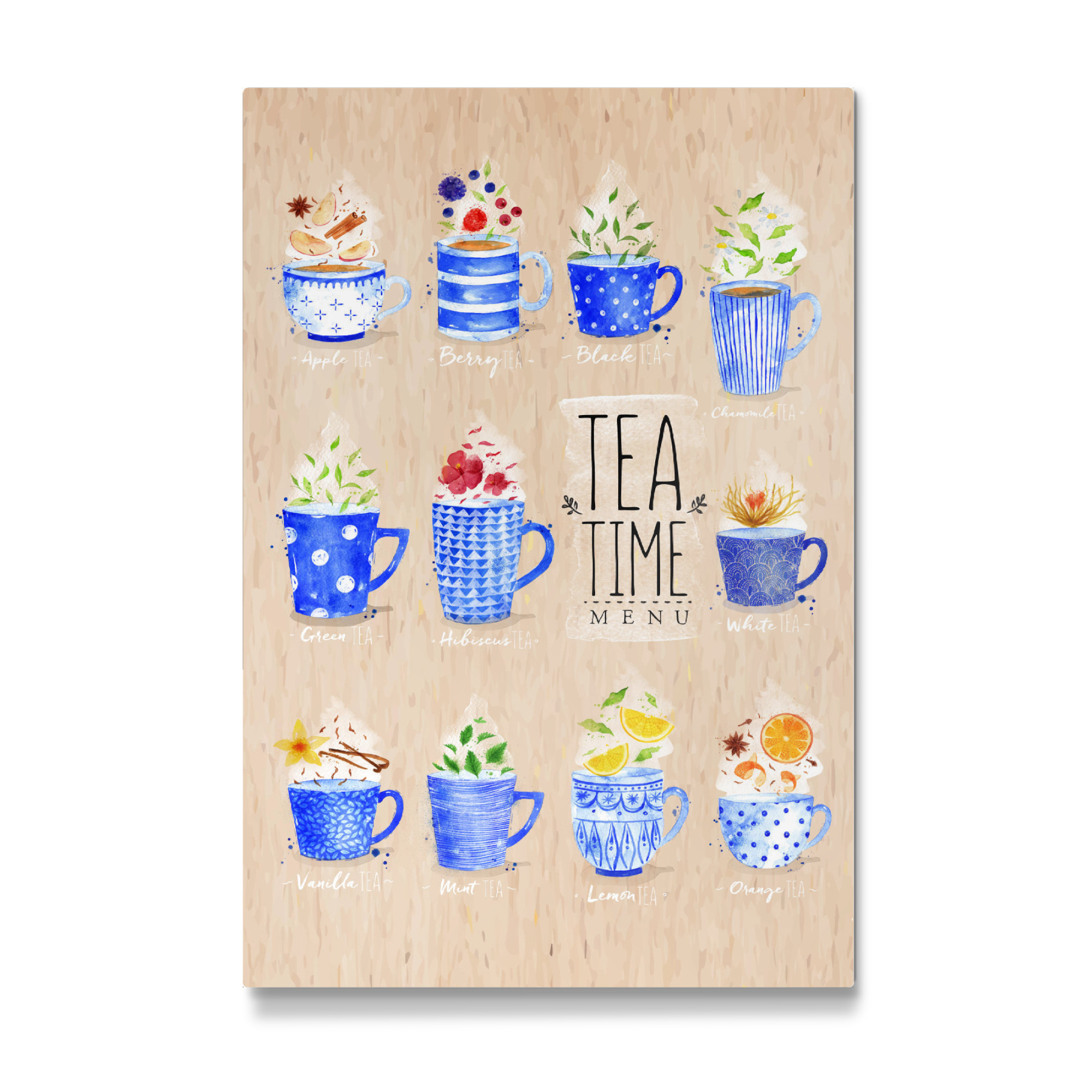 Galerie-Print "Poster tea menu kraft" 75x50 cm artboxONE