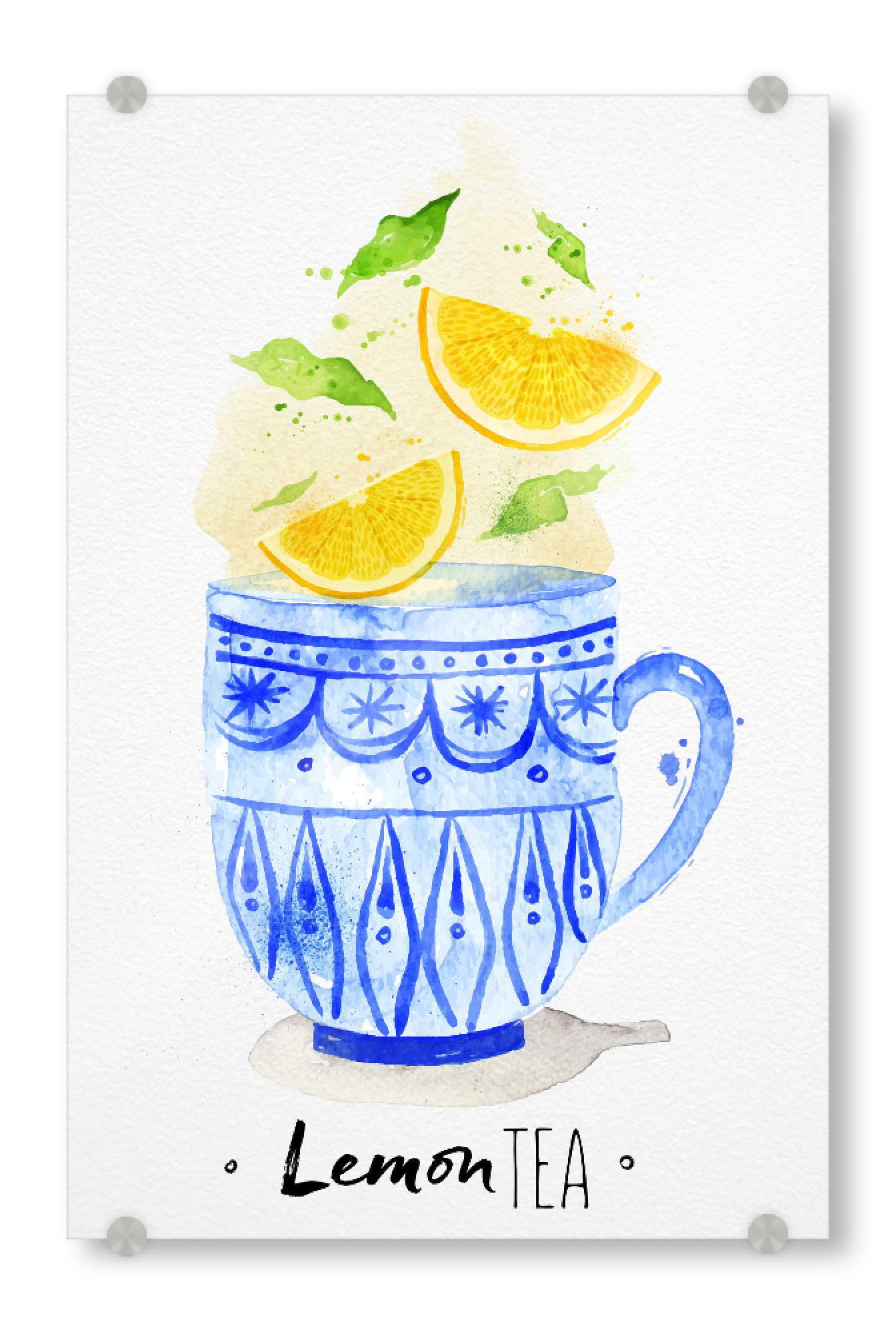 Acrylglasbild "Teacup lemon tea" artboxONE - Floral,Essen & Trinken