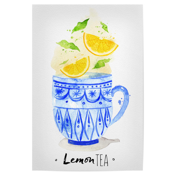 Poster "Teacup lemon tea" artboxONE - Floral,Essen & Trinken