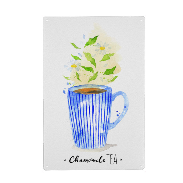 Holzbild "Teacup chamomile tea" artboxONE - Essen & Trinken