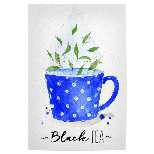 Poster 30x20 cm "Teacup black tea" artboxONE - Essen & Trinken,Schwarzweiß