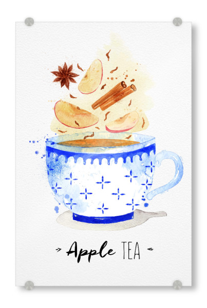 Acrylglasbild "Teacup apple tea" artboxONE - Essen & Trinken,Schwarzweiß