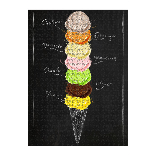 artboxONE Puzzle "Ice cream menu 02" artboxONE - Essen & Trinken,Schwarzweiß,Festivals