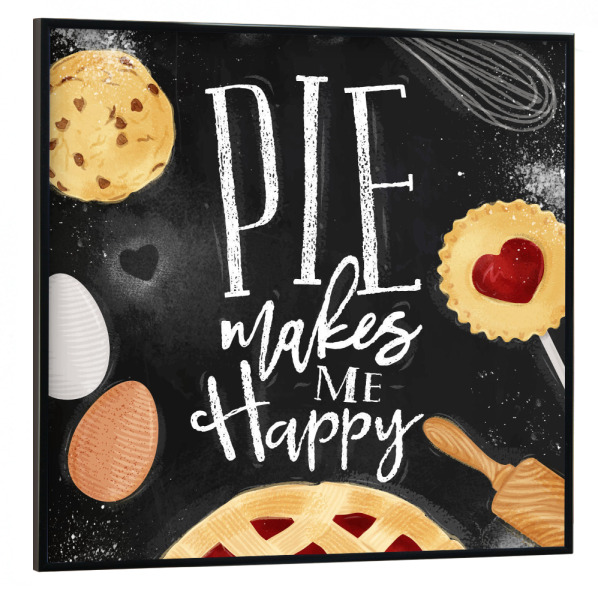 Poster mit schwarzem Rahmen 30x30 cm "Poster pie chalk" artboxONE - Essen & Trinken,Schwarzweiß