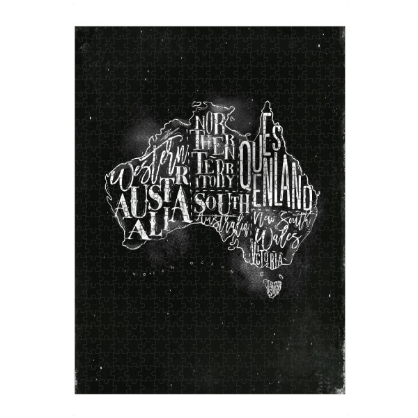 Puzzle Ravensburger "Map Australia vintage chalk" artboxONE - Schwarzweiß,Kartografie