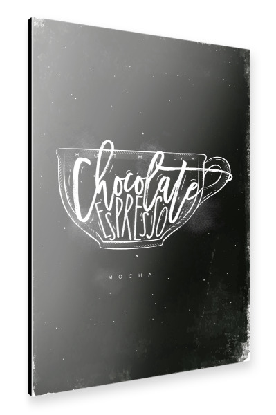Alu-Dibond "Mocha cup chalk" 30x20 cm artboxONE