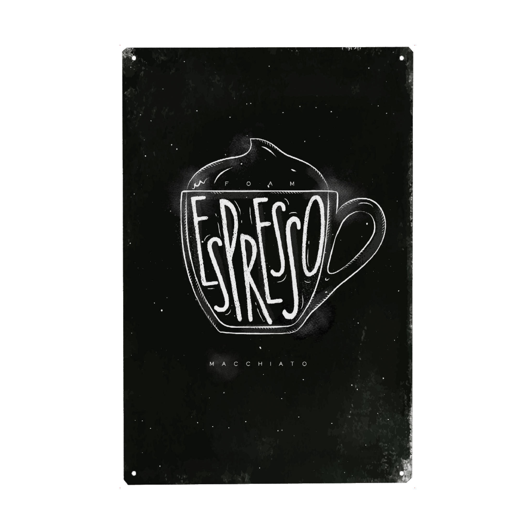 Holzbild "Macciato cup chalk" artboxONE - Essen & Trinken,Schwarzweiß