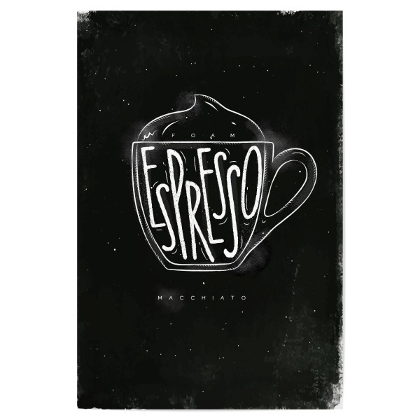 Poster 30x20 cm "Macciato cup chalk" artboxONE - Essen & Trinken,Schwarzweiß