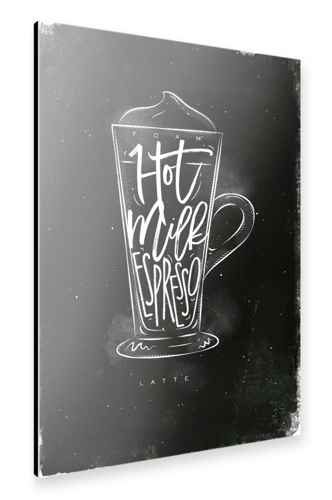 Alu-Dibond "Coffee latte cup chalk" 75x50 cm artboxONE