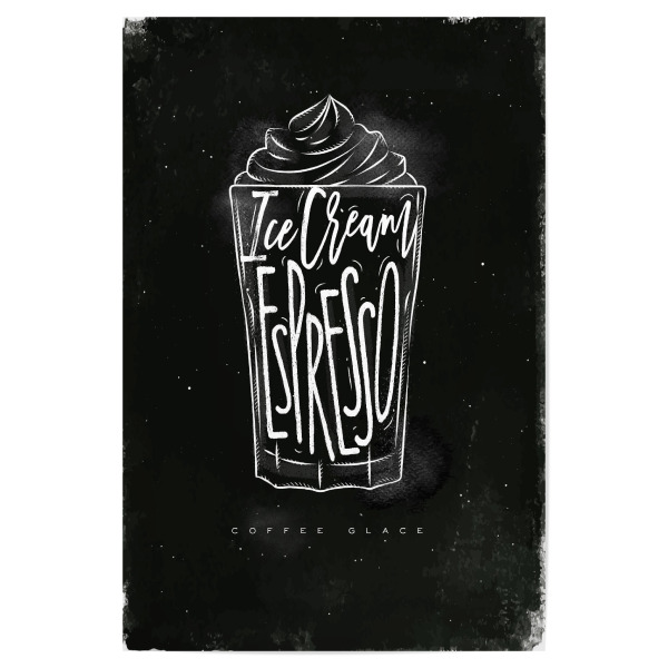 Poster 30x20 cm "Coffee glace cup chalk" artboxONE - Essen & Trinken,Schwarzweiß