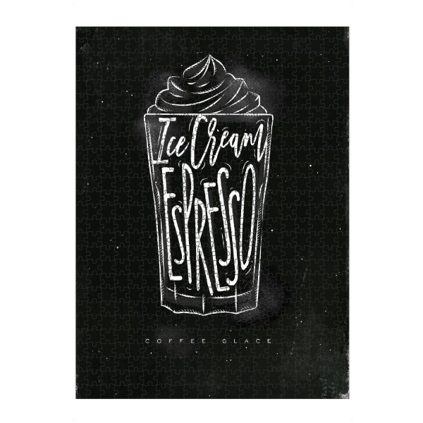artboxONE Puzzle "Coffee glace cup chalk" artboxONE - Essen & Trinken,Schwarzweiß