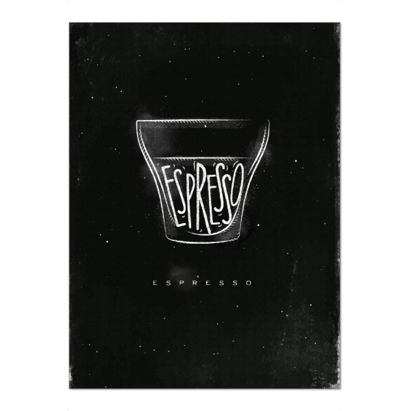 Puzzle Ravensburger "Espresso cup chalk" artboxONE - Essen & Trinken,Schwarzweiß