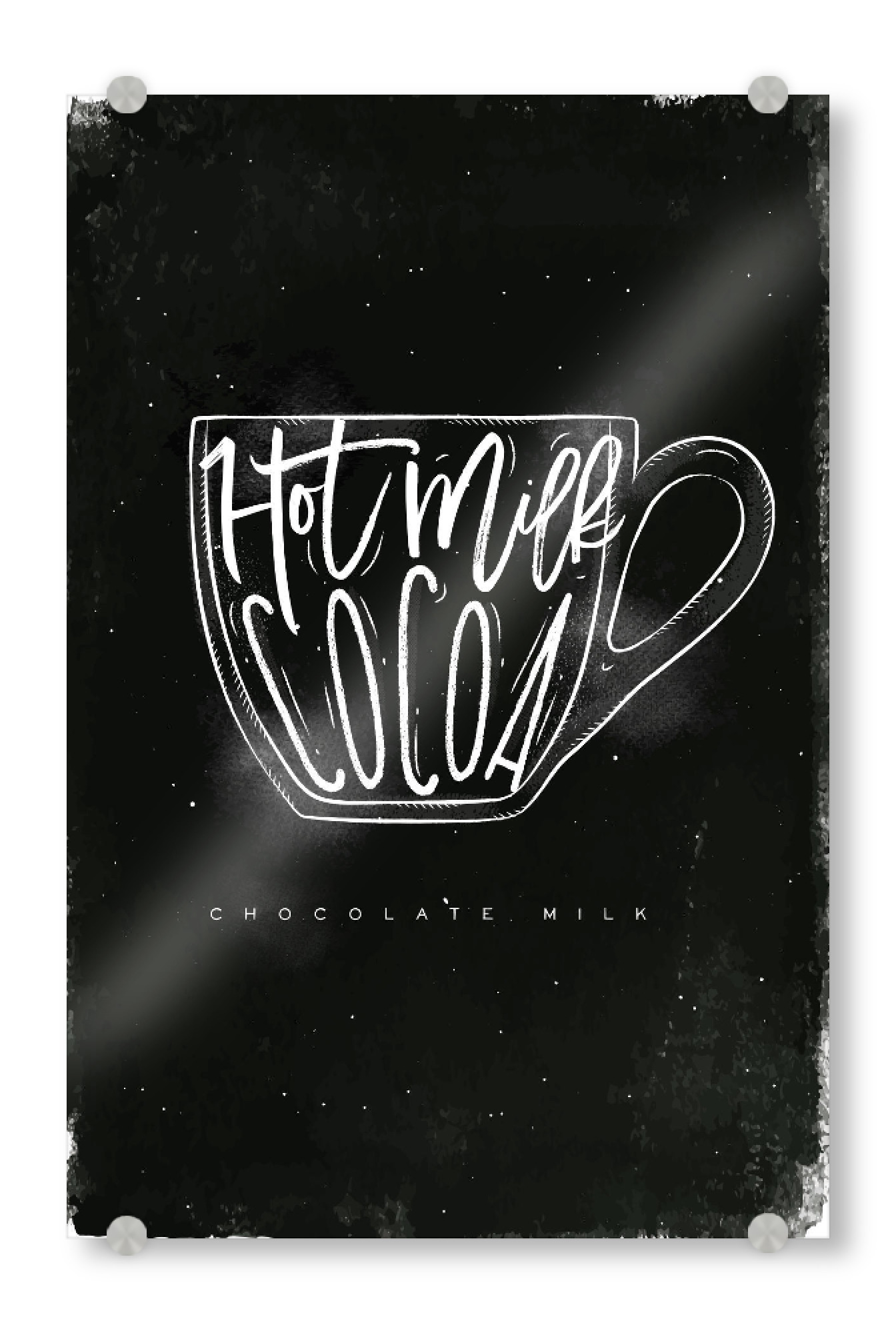 Acrylglasbild "Cappuccino cup chalk" artboxONE - Schwarzweiß,Essen & Trinken / Alkohol