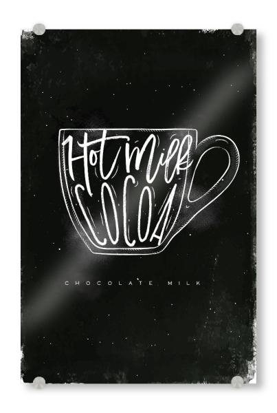 Acrylglasbild "Cappuccino cup chalk" artboxONE - Schwarzweiß,Essen & Trinken / Alkohol