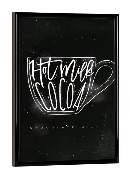 Poster mit schwarzem Rahmen "Cappuccino cup chalk" artboxONE - Schwarzweiß,Essen & Trinken / Alkohol