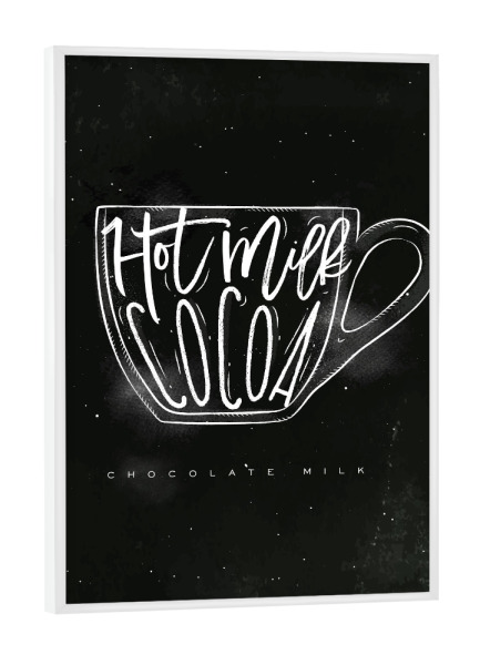 Poster mit weißem Rahmen "Cappuccino cup chalk" artboxONE - Schwarzweiß,Essen & Trinken / Alkohol