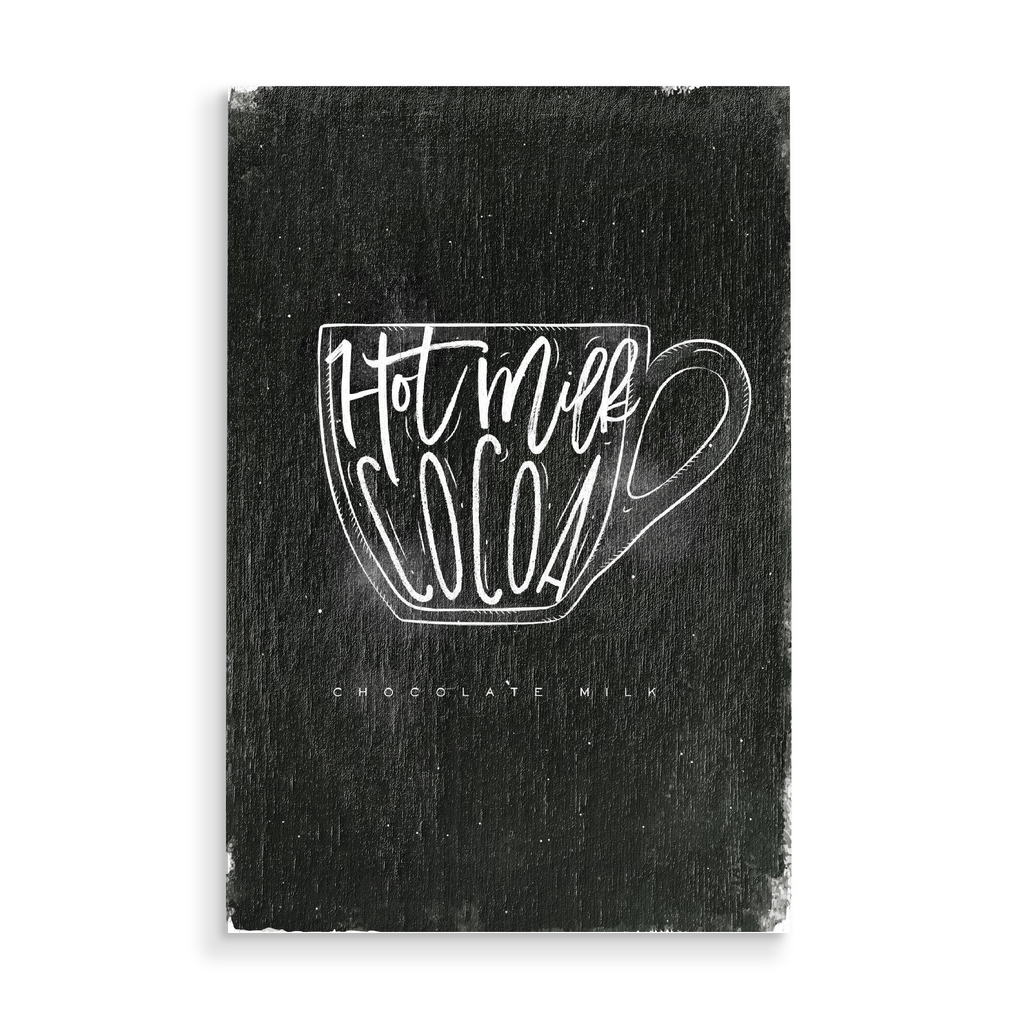 Holzbild "Cappuccino cup chalk" artboxONE - Schwarzweiß,Essen & Trinken / Alkohol