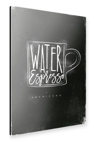 Alu-Dibond "Americano cup coffee chalk" 30x20 cm artboxONE