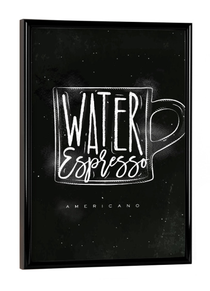 Poster mit schwarzem Rahmen "Americano cup coffee chalk" artboxONE - Schwarzweiß,Essen & Trinken / Alkohol