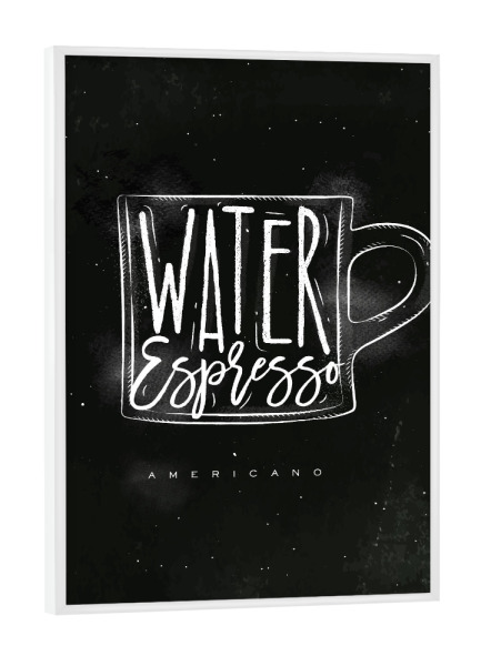 Poster mit weißem Rahmen "Americano cup coffee chalk" artboxONE - Schwarzweiß,Essen & Trinken / Alkohol