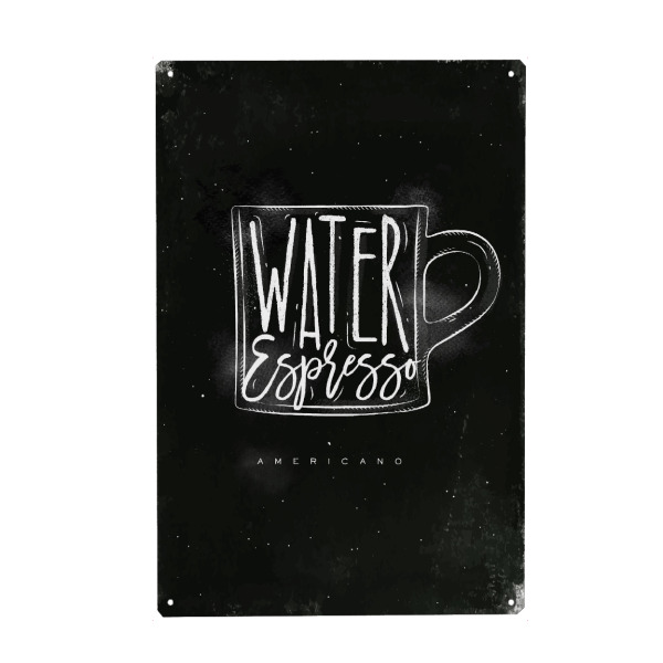 Holzbild "Americano cup coffee chalk" artboxONE - Schwarzweiß,Essen & Trinken / Alkohol