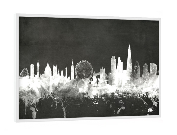 Poster mit weißem Rahmen "London England Skyline 10" artboxONE - Städte,Städte / London,Reise,Schwarzweiß