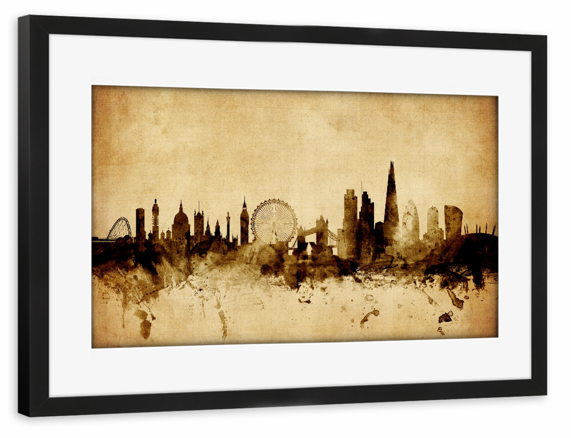 Poster mit Rahmen schwarz "London England Skyline 9" artboxONE - Städte,Städte / London,Reise